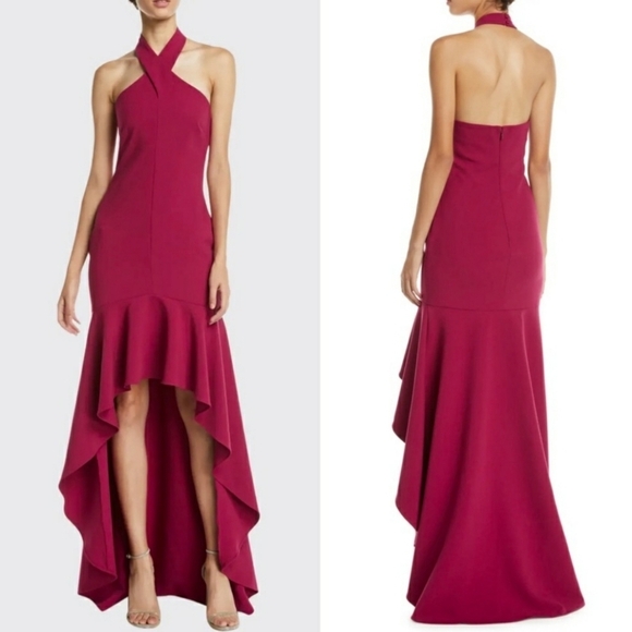 Likely Dresses & Skirts - *Last Chance* Likely Jenny Formal High Low Halter Gown Dress Berry Red 6